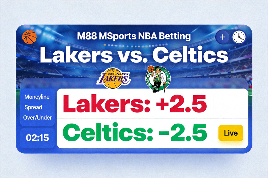 Antarmuka taruhan bola basket NBA di platform M88 MSports dengan odds live