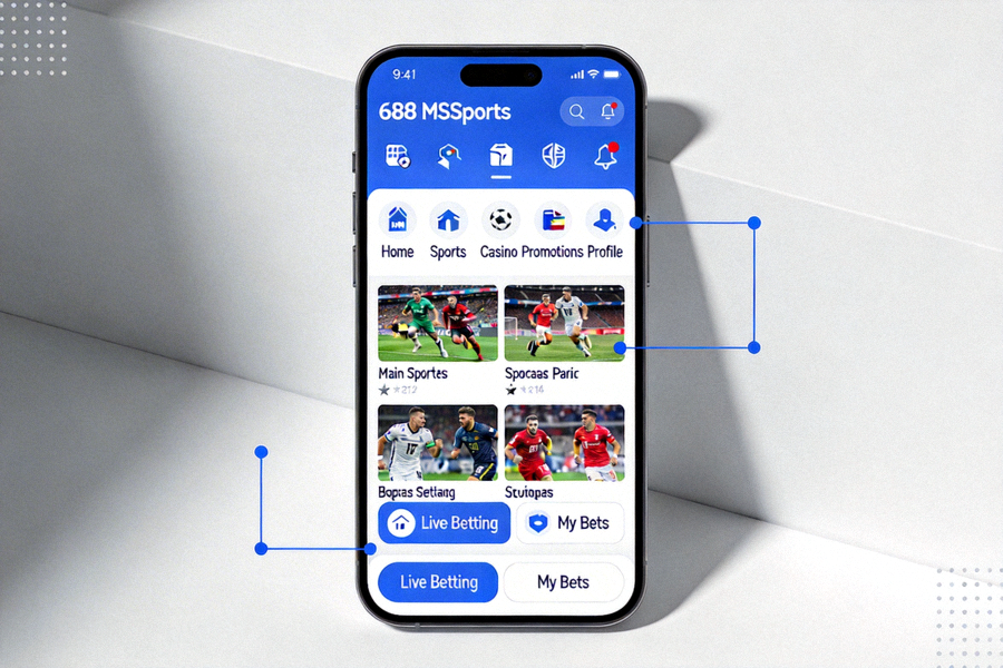 Tampilan responsif M88 MSports pada perangkat mobile smartphone dengan navigasi yang mudah